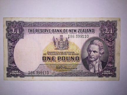Новая Зеландия 1 фунт 1966 г. VF+