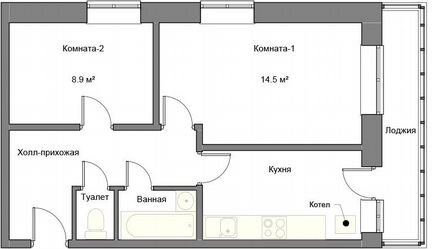 2-к квартира, 42 м², 2/3 эт.