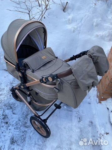 Новая коляска трансформер 3в1 коричневая в налич