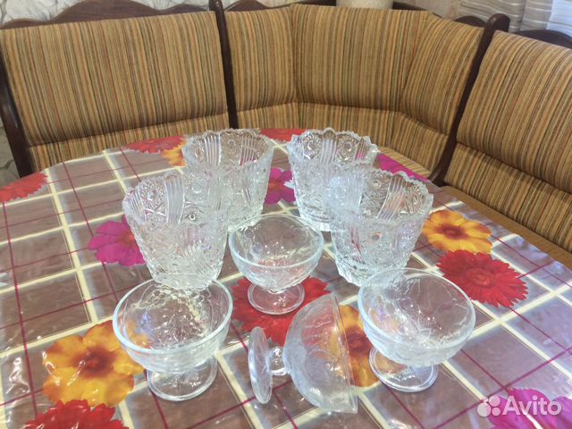 Хрустальная ваза, креманки, фужер, горшок д/запек