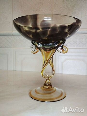 Ваза/конфетница, цветное стекло