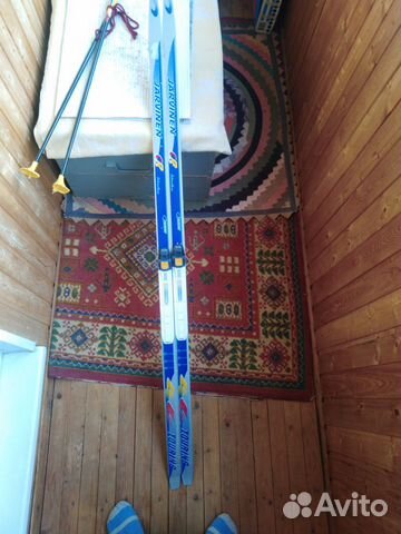 Лыжи 170см. c креплением SNS/лыжные палки 105 см
