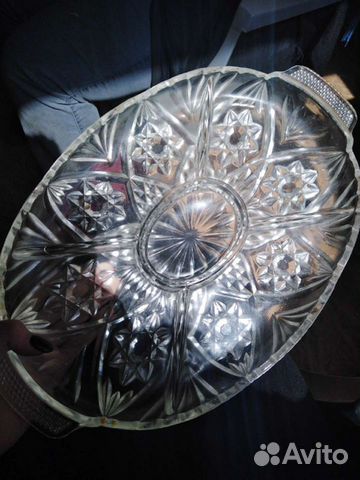 Хрустальные блюдо (минажница) СССР