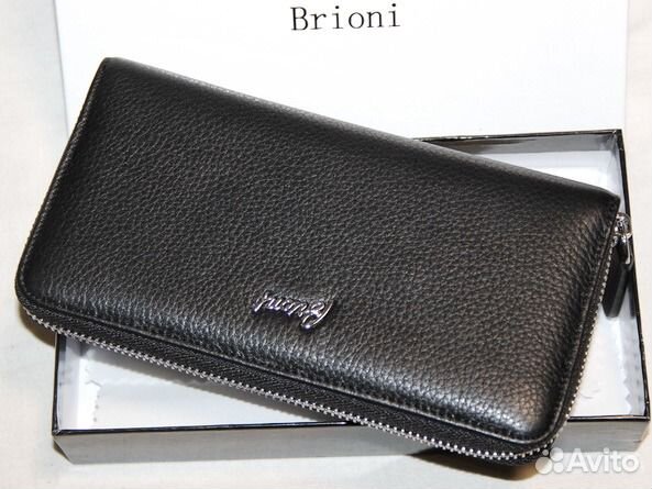 Мужской кожаный клатч портмоне Brioni black lux Мужской кожаный клатч портмоне Brioni black lux