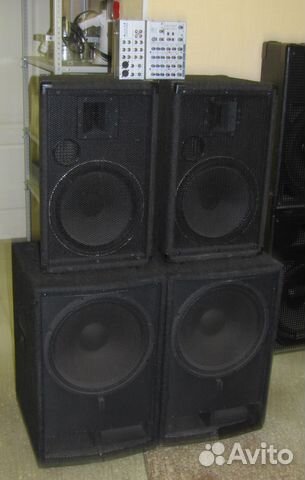 Колонки+активные сабвуферы 1600W микшер