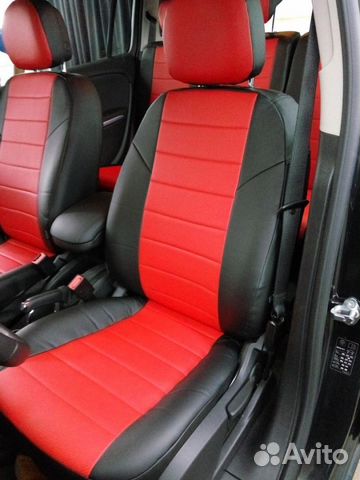 Чехлы Автопилот на Opel Zafira C: черные + красный