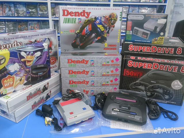 Ретро-приставки Sega 16 bit, Dendy 8 bit + игры