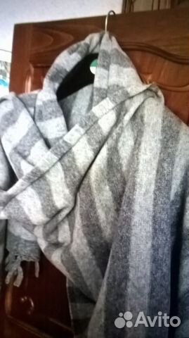 Длинный шарф в полоску, шерсть100