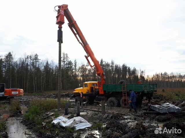 Монтаж больших винтовых свай установкой убм-85 Монтаж больших винтовых свай установкой убм-85