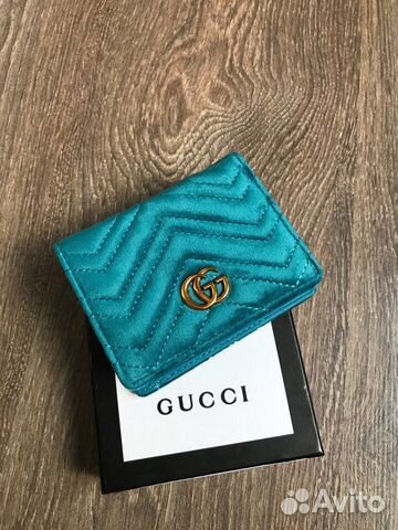 Кошелек Gucci голубой велюр маленький Кошелек Gucci голубой велюр маленький