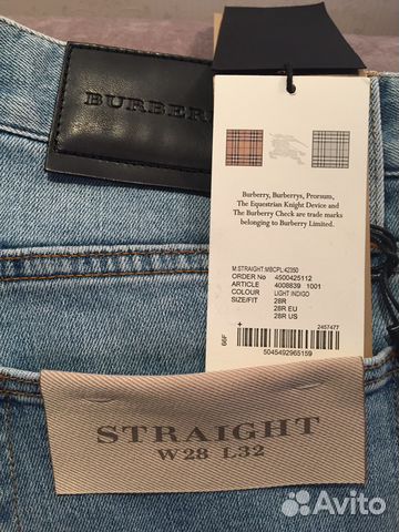 Джинсы новые Burberry 28/32