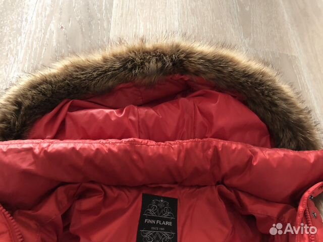 Пуховик 44 красный Finn Flare
