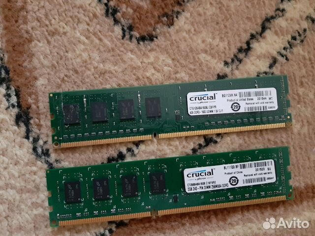 Оперативная память crucial 4gb и 2gb. DDR3