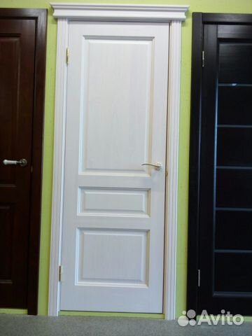 Межкомнатная дверь массив сосны М5.1дг белый воск