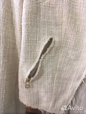 Кремовый белый жакет Zara из твида