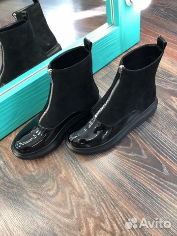 Ботинки демисезон черные намолнии