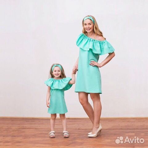 Family look одинаковые платья для мамы и дочки нов Family look одинаковые платья для мамы и дочки нов
