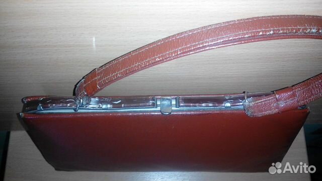 Кожаная винтажная сумочка 50-60 гг