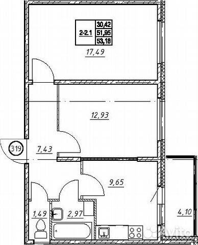 2-к квартира, 56 м², 7/8 эт.