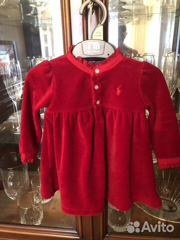Платье Ralph Lauren бордовое винное бархат красное
