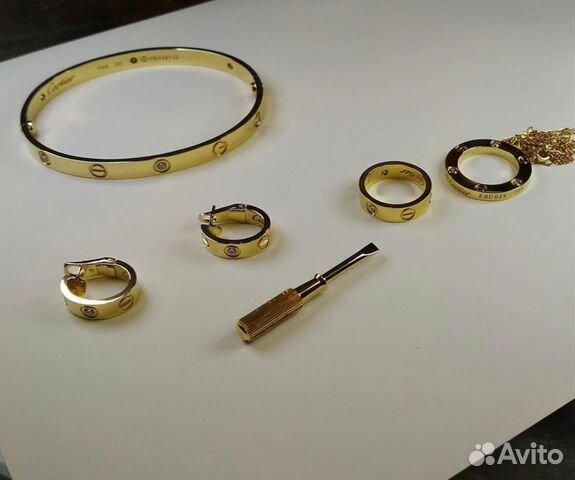 Золотой комплект Cartier love Золотой комплект Cartier love