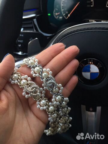 Ожерелье колье chanel жемчужное