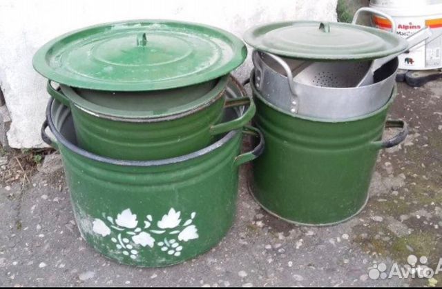 Эмалированные и алюминиевые кастрюли