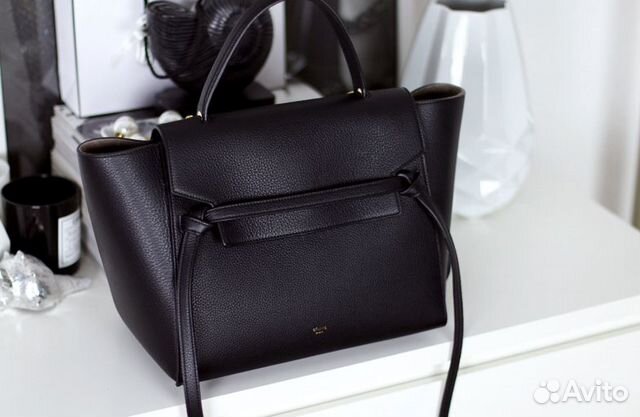Сумка Celine Belt Ceлин Матовая Черная Кожа Сумка Celine Belt Ceлин Матовая Черная Кожа