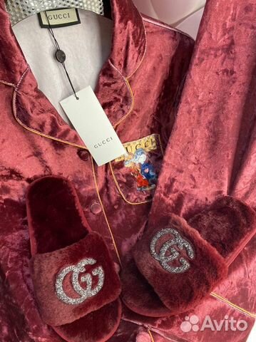 Новые меховые домашние тапочки Gucci Гуччи Новые меховые домашние тапочки Gucci Гуччи