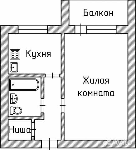 1-к квартира, 33.4 м², 4/5 эт. 1-к квартира, 33.4 м², 4/5 эт.