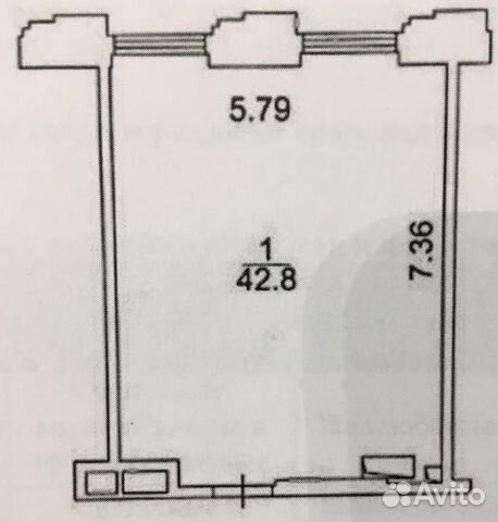 1-к квартира, 43 м², 6/44 эт. 1-к квартира, 43 м², 6/44 эт.