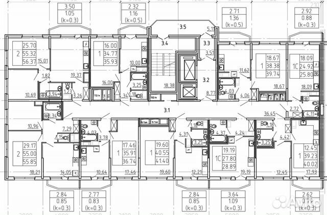 1-к квартира, 41.1 м², 17/19 эт.