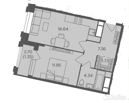 1-к квартира, 43.4 м², 14/28 эт.