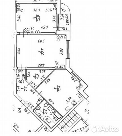 2-к квартира, 75 м², 1/3 эт.
