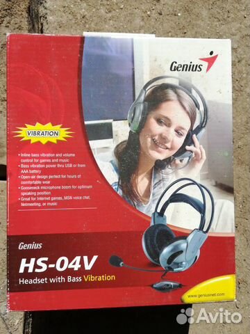 Наушники с микрофоном Genius hs-04v Наушники с микрофоном Genius hs-04v