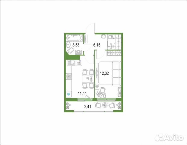 1-к квартира, 35.9 м², 16/22 эт.