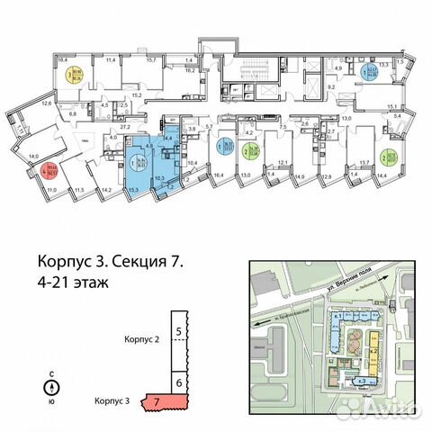 1-к квартира, 35.7 м², 13/21 эт.