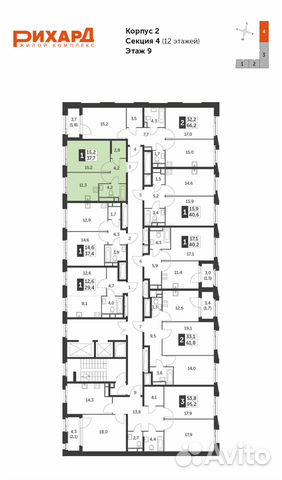 1-к квартира, 37.7 м², 9/12 эт. 1-к квартира, 37.7 м², 9/12 эт.