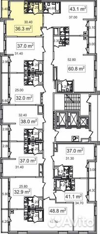 1-к квартира, 36.3 м², 11/26 эт. 1-к квартира, 36.3 м², 11/26 эт.