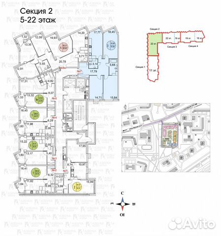 3-к квартира, 90 м², 12/22 эт. 3-к квартира, 90 м², 12/22 эт.