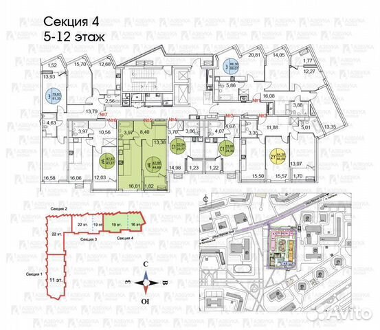 1-к квартира, 45 м², 12/19 эт.