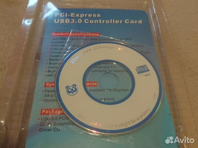Контроллер PCI-EX x1 USB 3.0 Card 2 Port Контроллер PCI-EX x1 USB 3.0 Card 2 Port