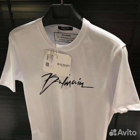 Футболка Balmain 2020 бел/черн р.L Футболка Balmain 2020 бел/черн р.L