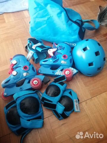 Ролики oxelo 26-28 раздвижные, шлем, защита, сумка Ролики oxelo 26-28 раздвижные, шлем, защита, сумка