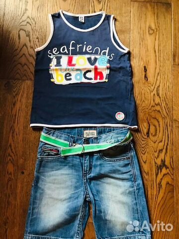 3 вещи -Шорты Tommy Hilfiger denim+ пояс+майка