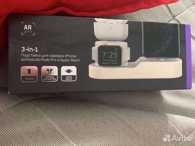 Подставка для зарядки 3-в-1 (iPhone, AirPods 1/2/P Подставка для зарядки 3-в-1 (iPhone, AirPods 1/2/P