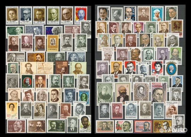 Набор 101 марка СССР Знаменитые Личности