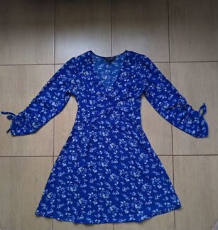 Платье синее голубое в цветочек Dorothy Perkins