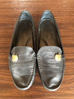 Мокасы черные, нат.кожа для девочки