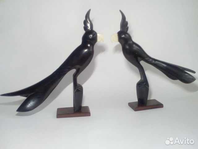 Попугаи статуэтки, фигурки натуральная кость 24см